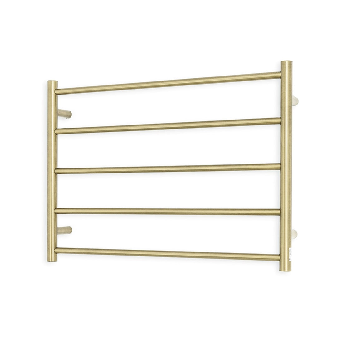 RADIANT HEATING 5-BARS ROUND HEATED TOWEL RAIL LIGHT GOLD 750MM