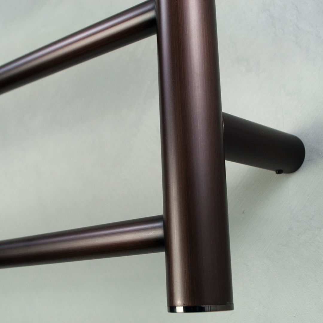 RADIANT HEATING 7-BARS ROUND HEATED TOWEL RAIL MATTE BLACK 600MM