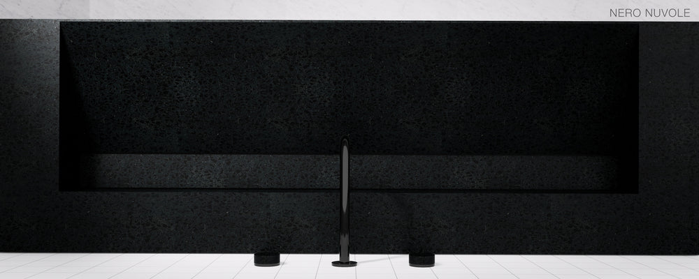 GALLARIA ELAN RECTANGULAR ELEMENTS STONE WASHPLANE 1200MM NERO NUVOLE