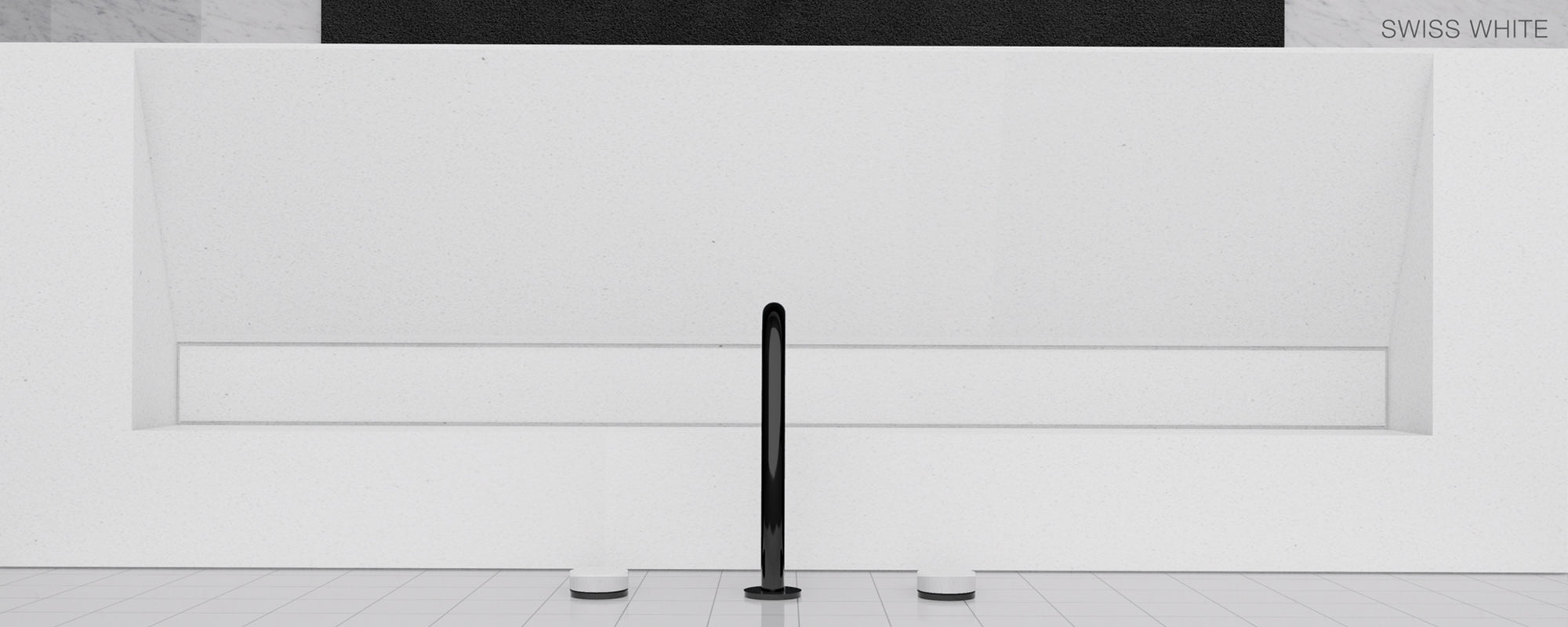 GALLARIA ELAN RECTANGULAR ELEMENTS STONE WASHPLANE 800MM SWISS WHITE