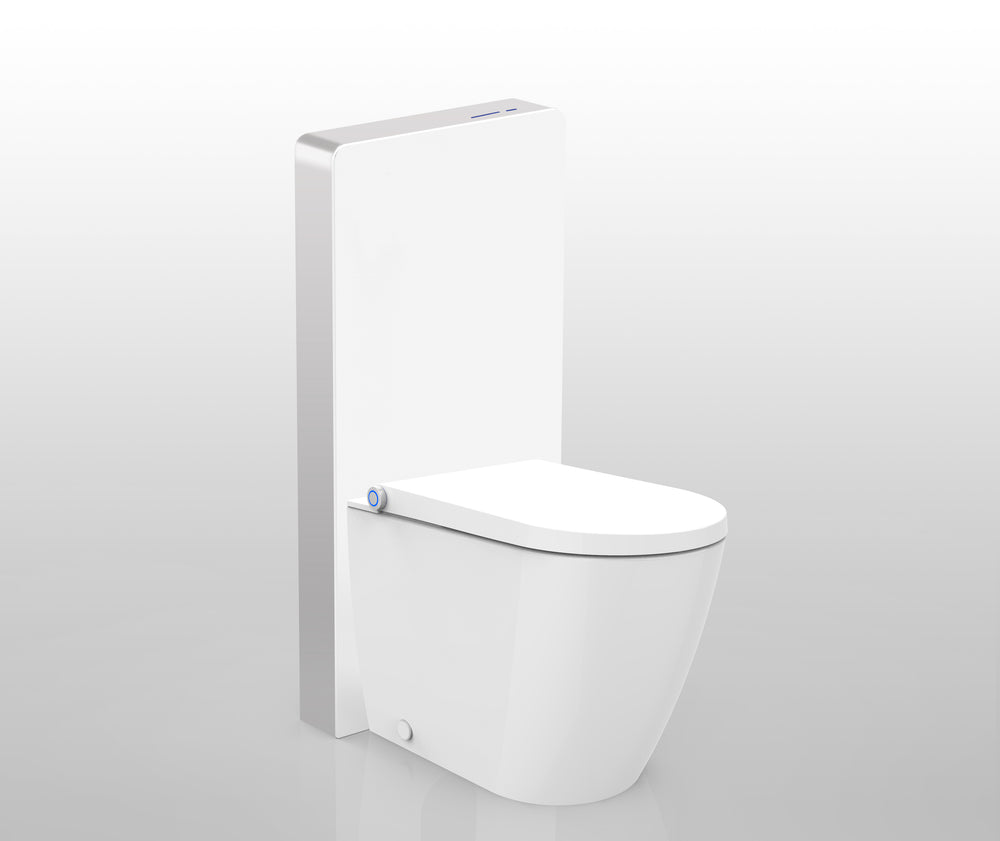 GALLARIA WHITE ALTARETROFIT RIMLESS WALL FACE PAN AND REMOTE BIDET PACKAGE GLOSS WHITE