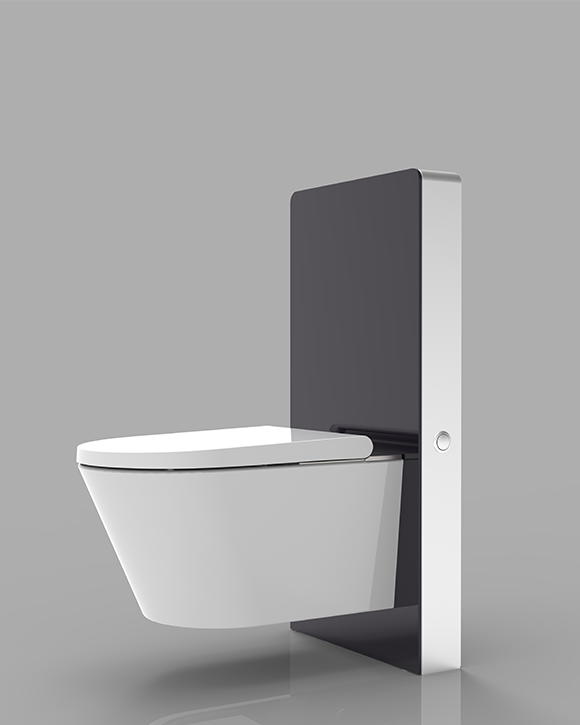 GALLARIA BLACK ALTACOLUMN RIMLESS WALL HUNG PAN AND REMOTE BIDET PACKAGE GLOSS WHITE