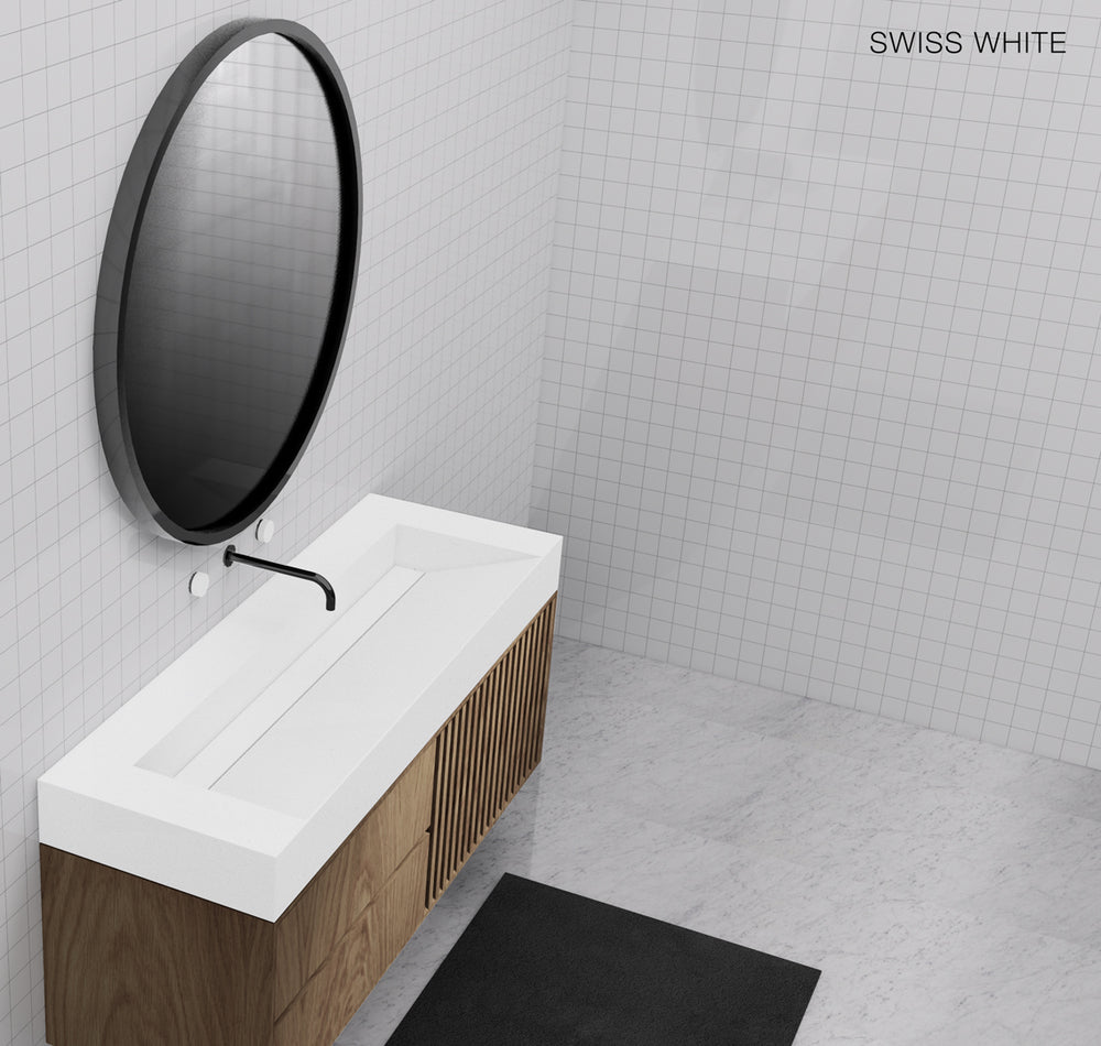 GALLARIA ELAN RECTANGULAR ELEMENTS STONE WASHPLANE 800MM SWISS WHITE