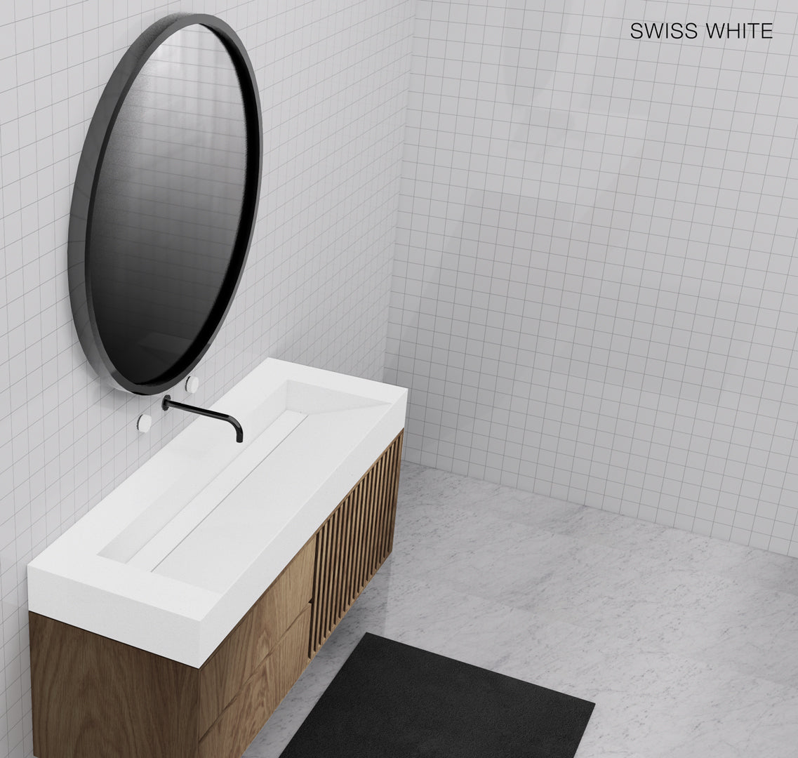 GALLARIA ELAN RECTANGULAR ELEMENTS STONE WASHPLANE 800MM SWISS WHITE