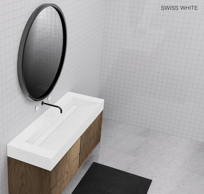 GALLARIA ELAN RECTANGULAR ELEMENTS STONE WASHPLANE 800MM SWISS WHITE