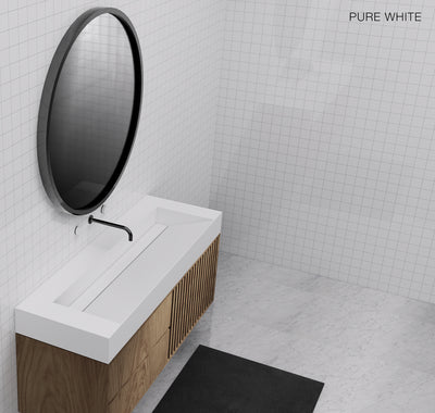 GALLARIA ELAN RECTANGULAR ELEMENTS STONE WASHPLANE 1200MM PURE WHITE