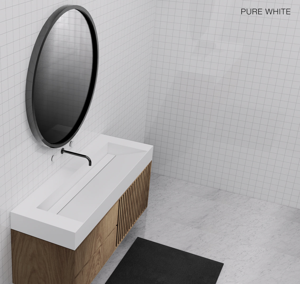 GALLARIA ELAN RECTANGULAR ELEMENTS STONE WASHPLANE 800MM PURE WHITE