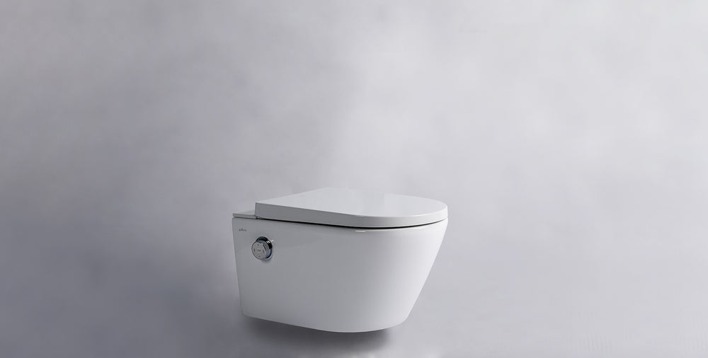 GALLARIA EVO COMFORT RIMLESS WALL HUNG PAN AND REMOTE BIDET PACKAGE GLOSS WHITE