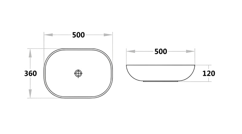 POSEIDON SOLID SURFACE BASIN WHITE 500MM