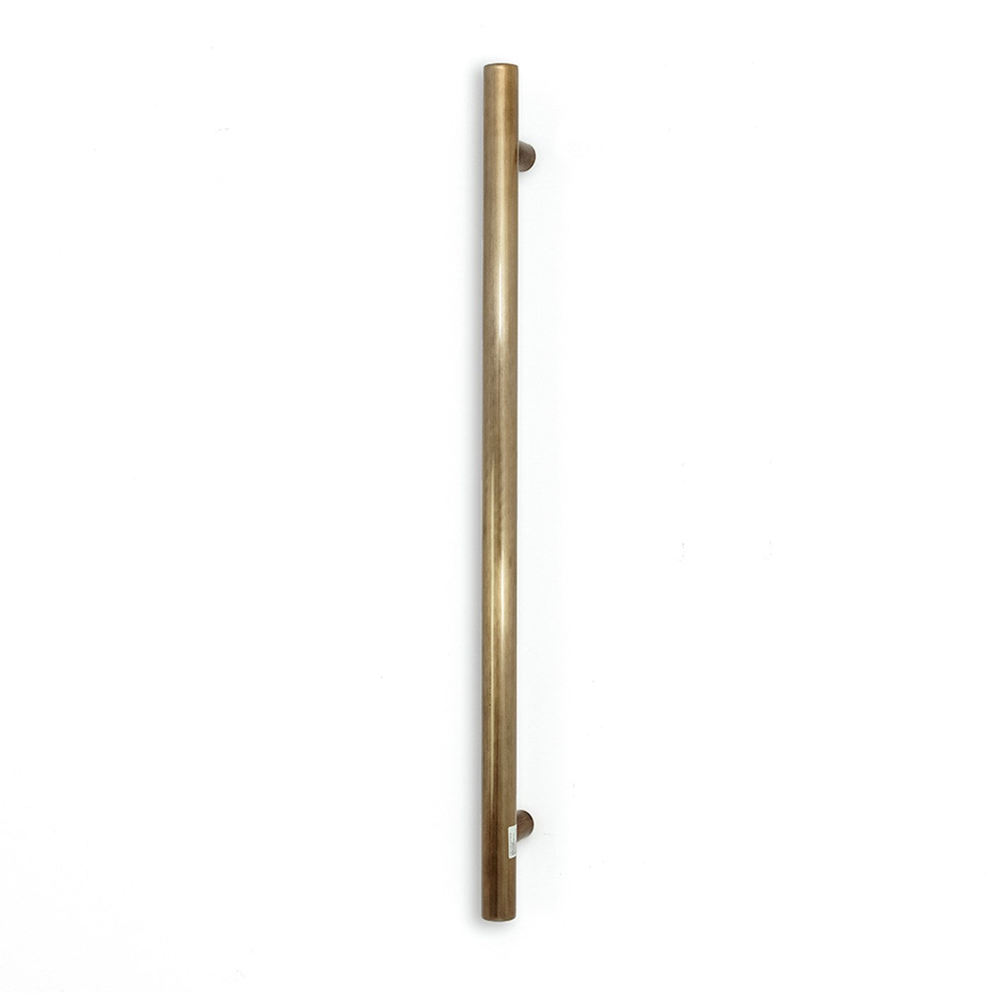 RADIANT HEATING VERTICAL ROUND HEATED SINGLE TOWEL RAIL GLOSS BRONZE 950MM