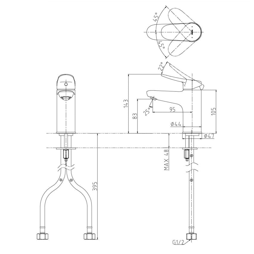 TOTO LF BASIN MIXER CHROME