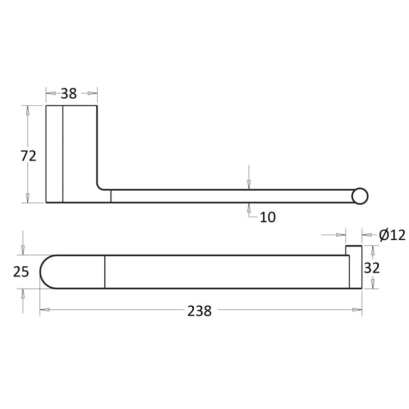 IKON FLORES TOWEL BAR CHROME 238MM