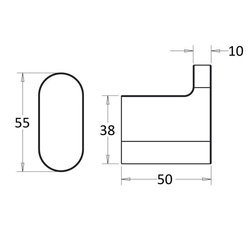 IKON FLORES ROBE HOOK BRUSHED NICKEL 50MM