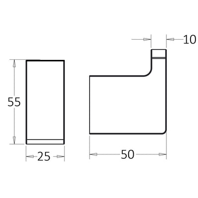 IKON CERAM ROBE HOOK CHROME 50MM