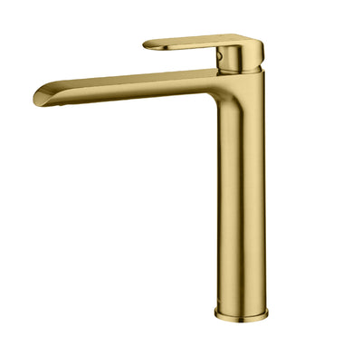 IKON KARA LEAD FREE HIGH RISE BASIN MIXER 278MM BRUSHED GOLD