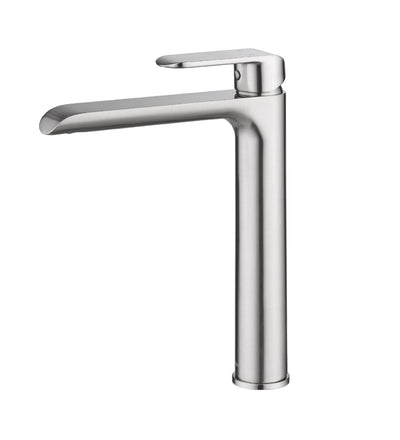 IKON KARA LEAD FREE HIGH RISE BASIN MIXER 278MM BRUSHED NICKEL