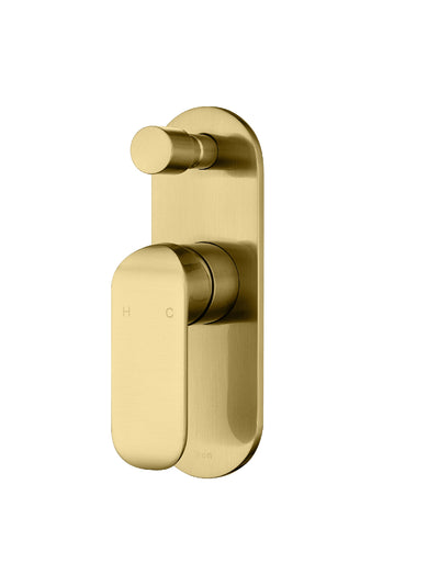 IKON KARA WALL MIXER WITH DIVERTER 194MM BRUSHED GOLD