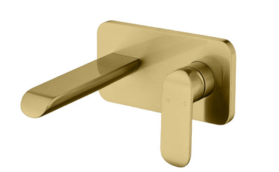 IKON KARA LEAD FREE WALL BASIN MIXER BRUSHED GOLD