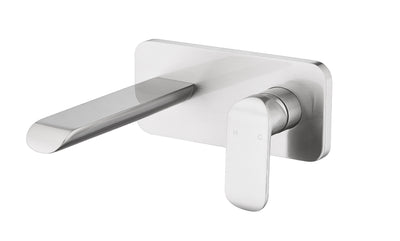 IKON KARA LEAD FREE WALL BASIN MIXER BRUSHED NICKEL