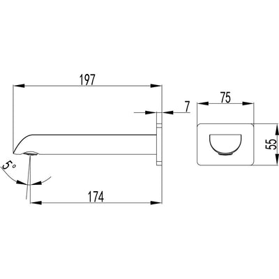 IKON KARA LEAD FREE BATH SPOUT CURVED TIP CHROME