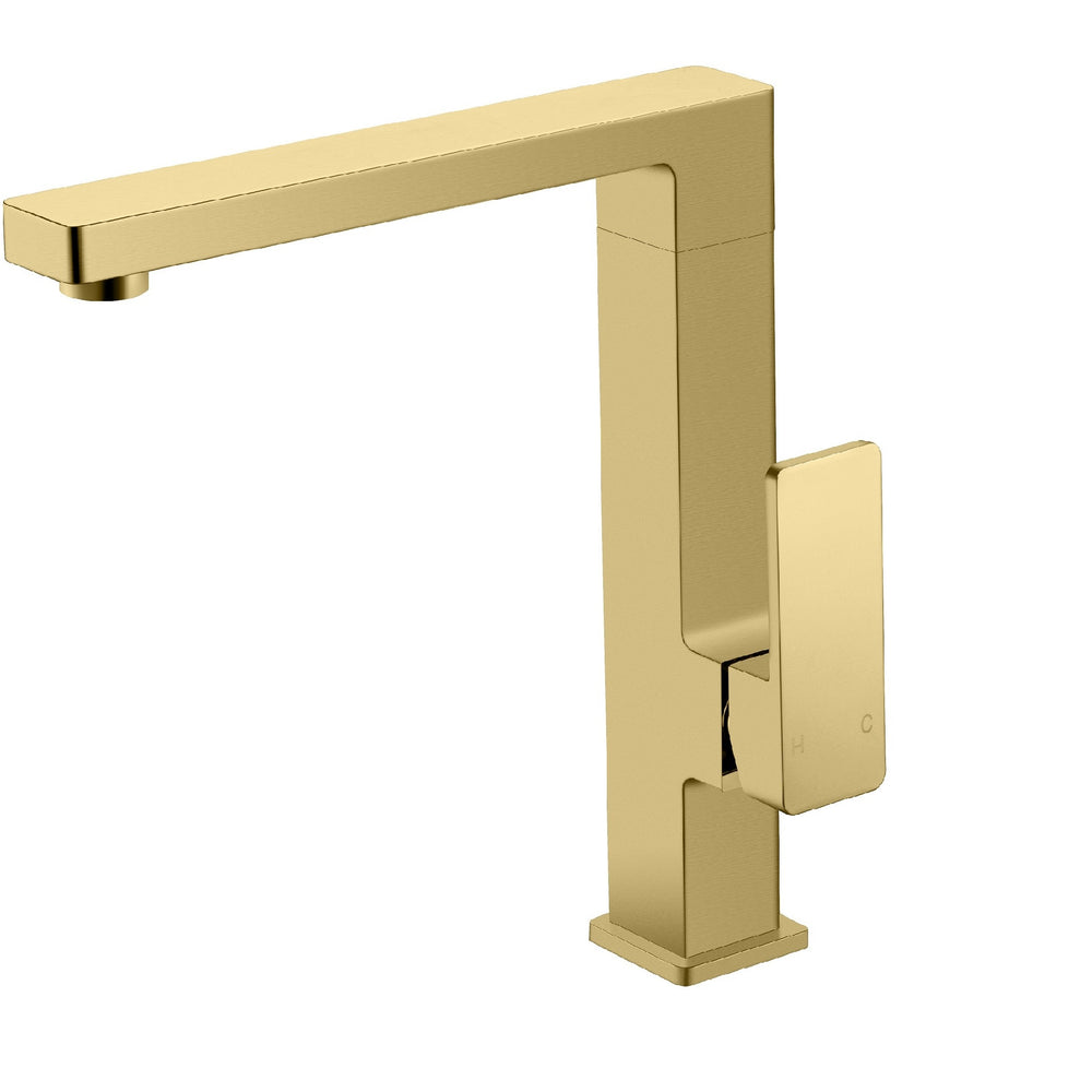 IKON CERAM SINK MIXER 250MM BRUSHED GOLD