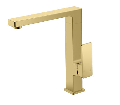 IKON CERAM SINK MIXER 250MM BRUSHED GOLD