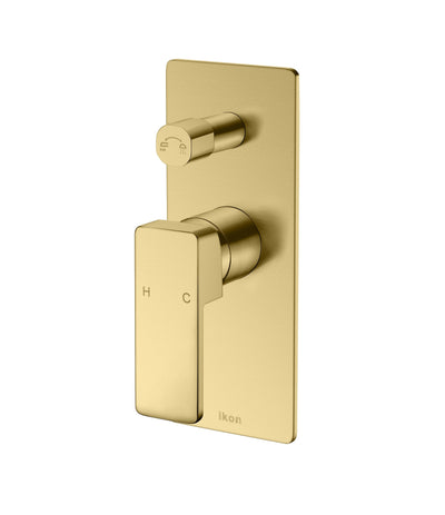 IKON CERAM WALL MIXER WITH DIVERTER 200MM BRUSHED GOLD