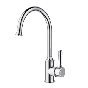 IKON CLASICO GOOSENECK SINK MIXER 340MM CHROME (BRASS HANDLE)