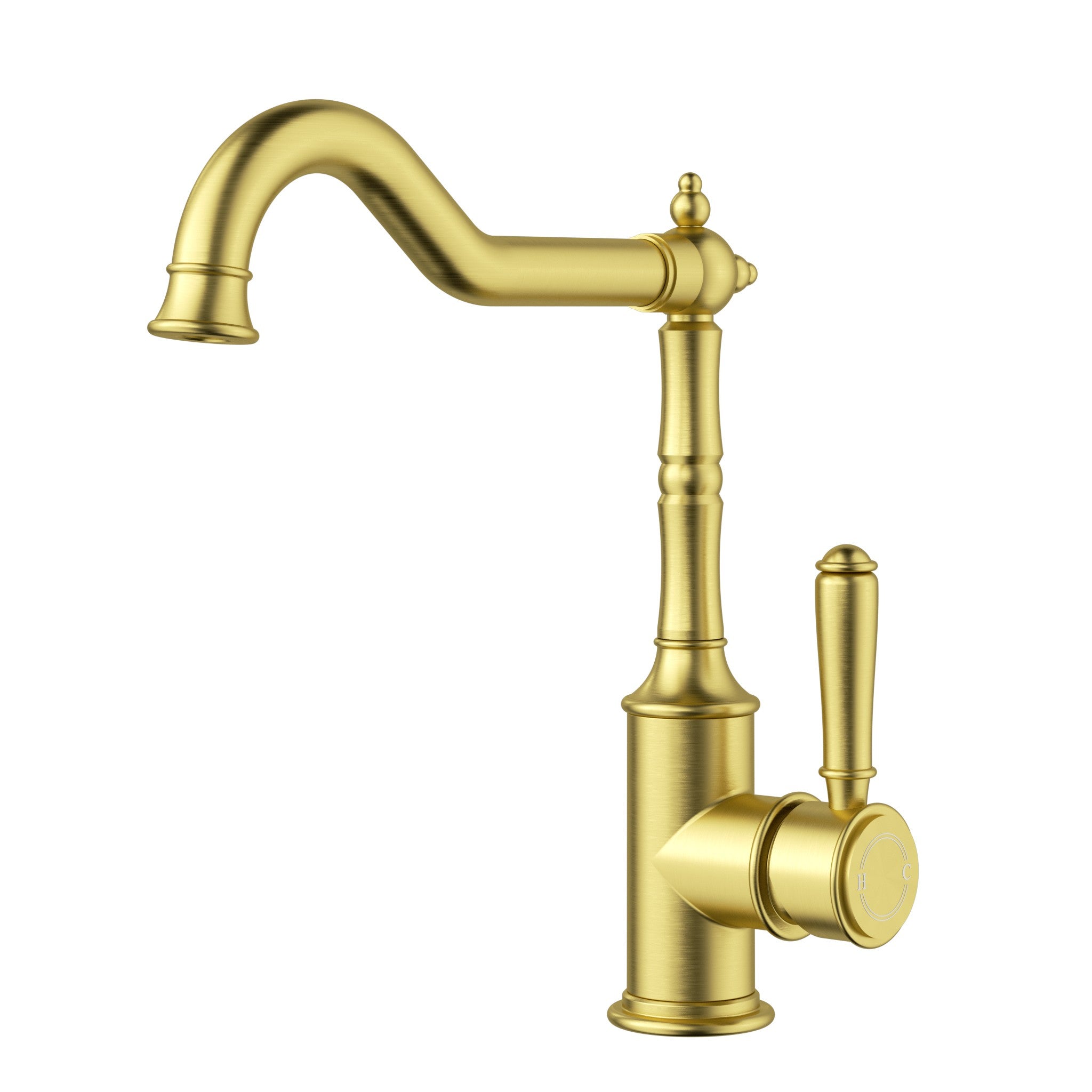 IKON CLASICO SINK MIXER 35MM BRUSHED GOLD (BRASS HANDLE)