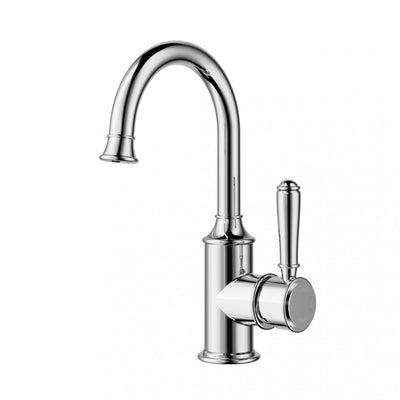 IKON CLASICO GOOSENECK BASIN MIXER 271MM CHROME (BRASS HANDLE)