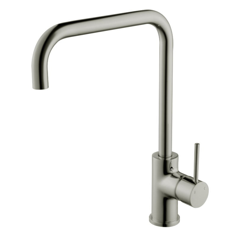 IKON HALI SQUARE NECK SINK MIXER 330MM BRUSHED NICKEL
