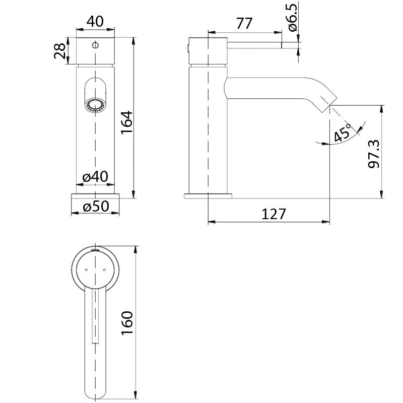 IKON HALI BASIN MIXER 164MM BRUSHED NICKEL