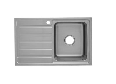 IKON SETO SINGLE BOWL & SINGLE DRAINER KITCHEN SINK-RHB CHROME 860MM