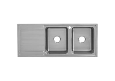 IKON SETO DOUBLE BOWL & SINGLE DRAINER KITCHEN SINK CHROME-RHB 1200MM