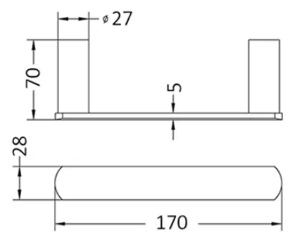 INSPIRE VETTO PAPER HOLDER BRUSHED GOLD 170MM