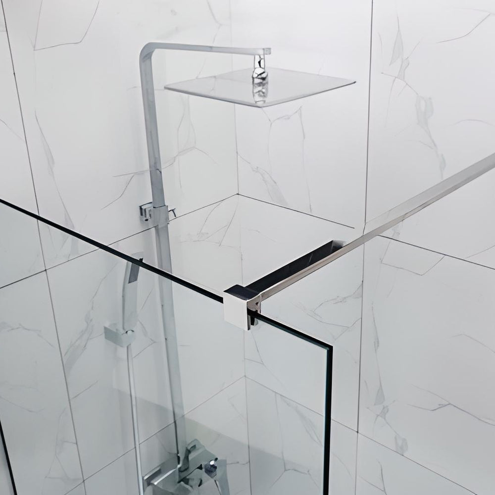 COVEY FRAMELESS WALK IN SINGLE PANEL SHOWER SCREEN CHROME