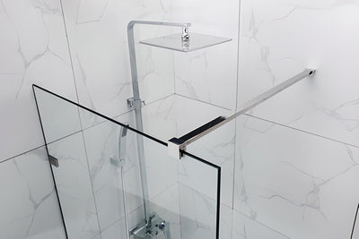 COVEY FRAMELESS WALK IN SINGLE PANEL SHOWER SCREEN CHROME